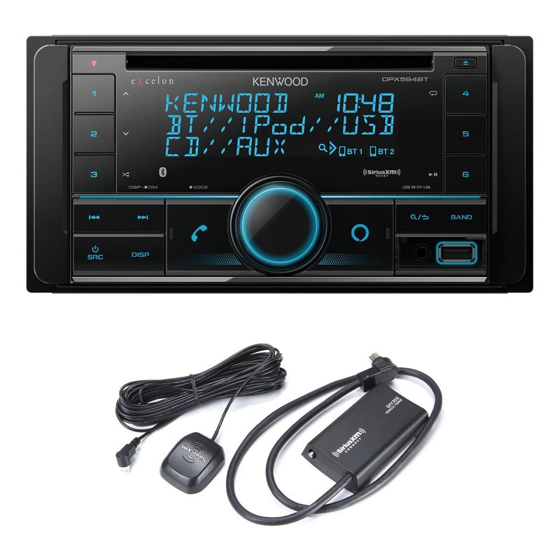 Kenwood eXcelon DPX795BH Bluetooth USB Double DIN CD receiver with a Sirius XM SXV300v1 Connect Vehicle Tuner Kit for Satellite Radio, 1 of 8