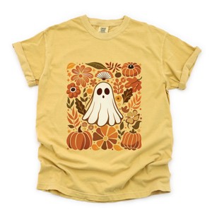Ghost Floral Collage - Womens Garment Dyed Tee - 1 of 3