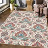 Washable Vintage Floral Print Living Room Rugs, Retro Accent Non Slip Large Carpet for Bedroom Home Office - 3 of 4