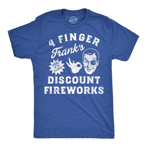Мужские футболки Crazy Dog T-Shirts, Inc. Mens Funny T Shirts 4 Finger Franks Discount Fireworks Sarcastic Fourth Of July Graphic Novelty Tee for Men - Crazy Dog Men's T Shirt For Fourth XL