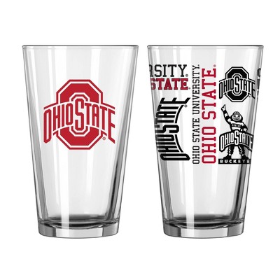 NCAA Ohio State Buckeyes Pint Glass Gift Set - 2pk