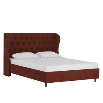 Wingback Platform Bed Velvet - Skyline Furniture