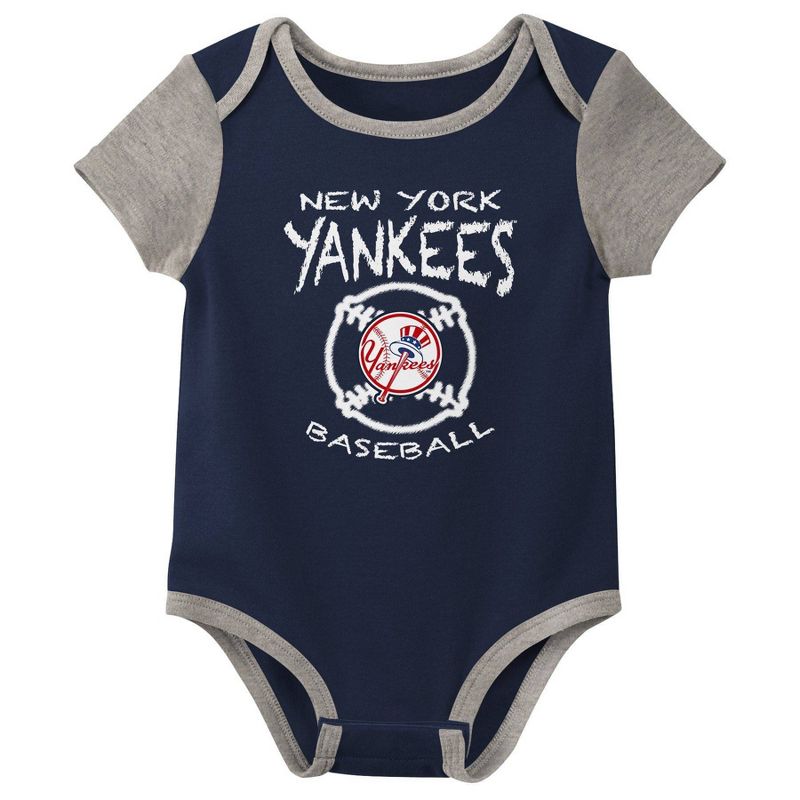 MLB New York Yankees Infant Boys&#39; 3pk Bodysuit, 4 of 5