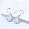 Fire Opal Hook Dangle Earrings for Women Cz Sterling Silver Ginger Lyne Collection - 2 of 4