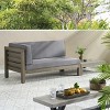 Christopher Knight Home Oana Outdoor Acacia Wood Left Arm Loveseat and Coffee Table Set with Cushion - 2 of 4