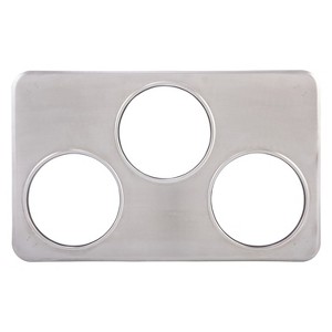 Winco Adaptor Plate with Three 6.38" Insert Holes for Steam Tables, Stainless Steel - 1 of 1