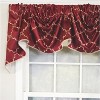 RLF Home 3" Rod Pocket High Quality Fabric Summit Diamond 2-Scoop Empire Valance With Trim for Windows 40" x 25" Wine - 4 of 4