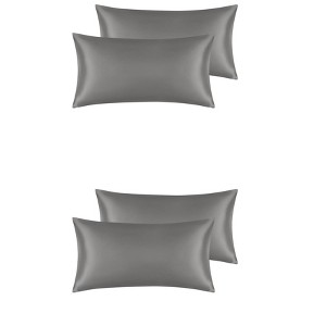 Unique Bargains Standard Breathable Satin Solid Envelope Closure Pillowcase 4 Pcs - 1 of 4