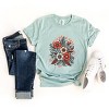 Simply Sage Market Wild and Free Colorful Flowers Short Sleeve Tee - M - Seafoam - 3 of 4