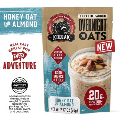 Kodiak Cakes Protein-Packed Honey Oat and Almond Overnight Oats - 2.47oz