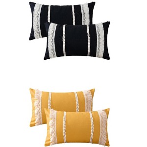 REGALWOVEN 4 Pcs Boho Modern Striped Decorative Throw Pillow Cover for Living Room Bed Sofa - 1 of 4