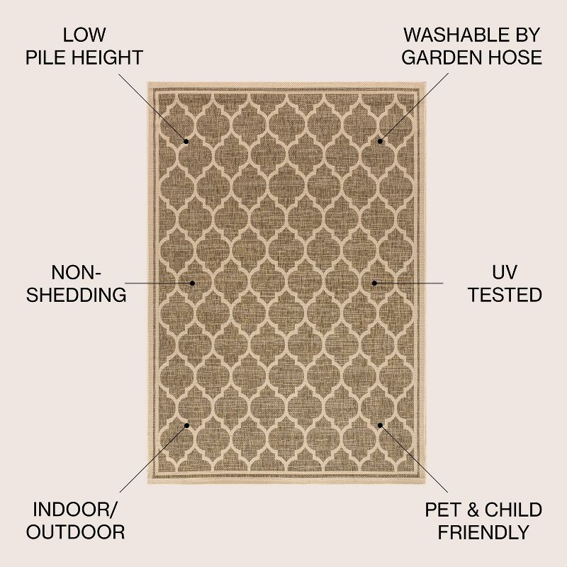 Trebol Moroccan Trellis Textured Weave Indoor/Outdoor Area Rug - JONATHAN Y, 4 of 12