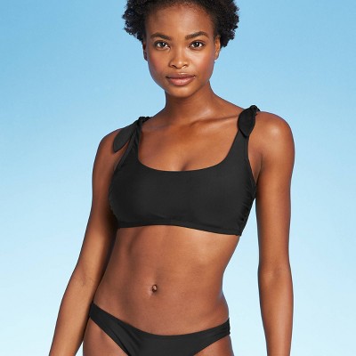 black bralette swim top