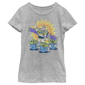 Girl's Toy Story Buzz Lightyear and Aliens T-Shirt - 1 of 4