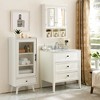 Wall-Mounted Bathroom Storage Cabinet with Mirror, 2 Doors, Adjustable Shelves & 3 Festive Storage Baskets for Kitchen/Laundry - 4 of 4