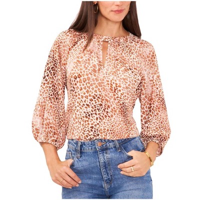Vince Camuto Womens Metallic Peasant Blouse