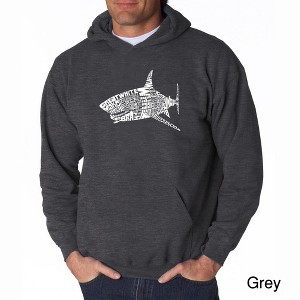 LA Pop Art Men's Word Art Hooded Sweatshirt - SPECIES OF SHARK - 1 of 4
