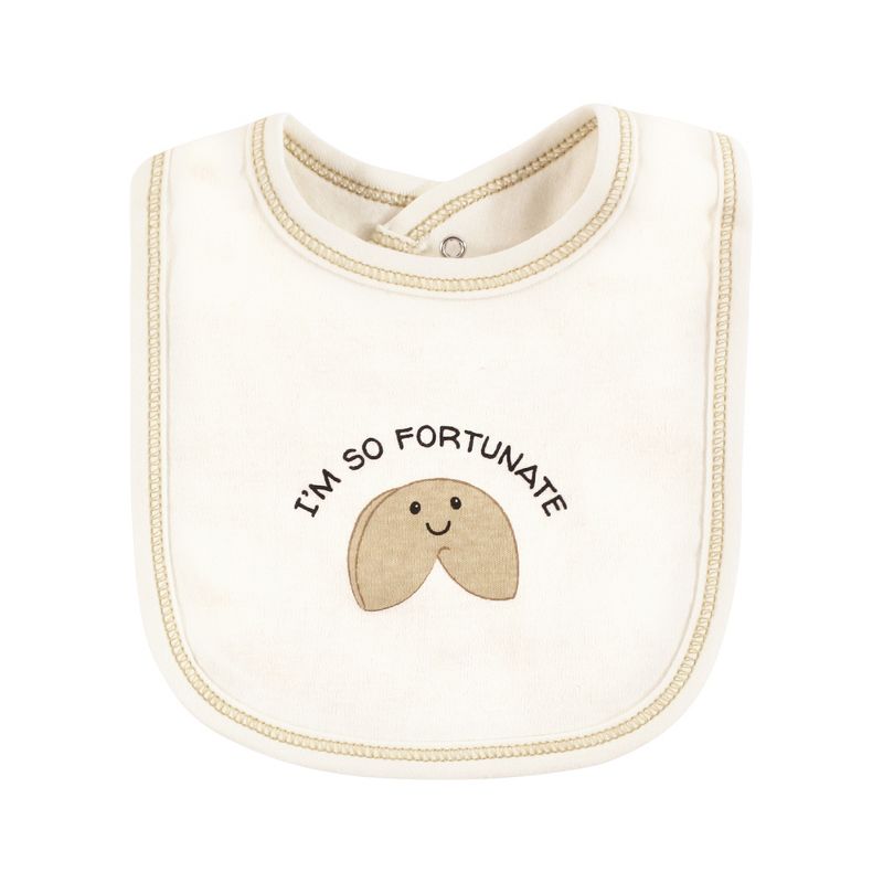 Touched by Nature Unisex Baby Organic Cotton Bibs, Fortune Cookie, One Size, 3 of 8