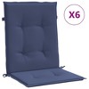 vidaXL Lowback Chair Cushions 6 pcs Navy Blue Fabric - 2 of 4