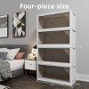 NicBex 4-Pack 31.5 Inch Transparent Plastic Storage Cabinets for Closet Organizers and Storage,Folding Storage Box with Open Front Door,Beige - 2 of 4