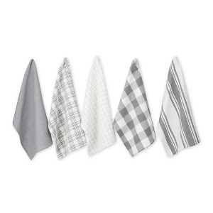 Design Imports Gray Asst Everyday Dishtowel Set/5 - 1 of 4