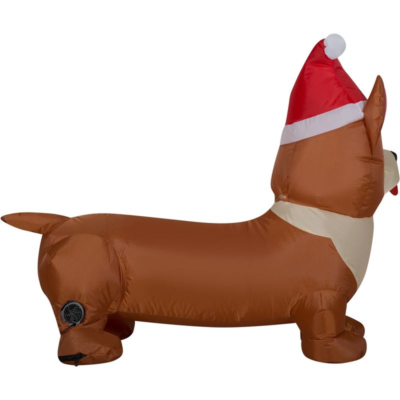 Gemmy Christmas Airblown Inflatable Corgi Dog, 2.5 ft Tall, Brown, 5 of 6