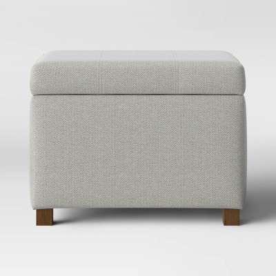 Essex Single Storage Ottoman Linen - Threshold™: Upholstered Bench ...