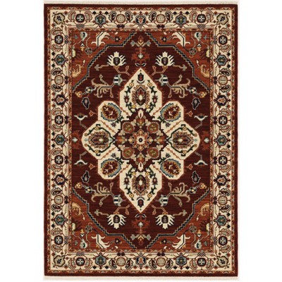 Oriental Weavers Lilihan 5502C Red/ Ivory Indoor Area Rug - 2' x 3'