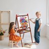SUGIFT Adjustable Kids Art Easel – 3-in-1 Magnetic Whiteboard, Blackboard & Paper Roll, Foldable Wooden Drawing Board with Storage Tray - 2 of 4