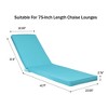 Wellfor Chaise Lounge Outdoor Cushion Sky Blue: UV-Resistant, Zippered, Polyester Fabric with Sponge Fill - 3 of 4
