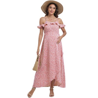 Womens FLOWER Flowy Dress Baby Shower Dresses for Mommy to Be