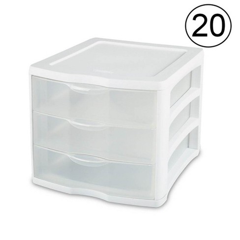 Sterilite Clearview Compact Portable 3 Storage Drawer Organizer