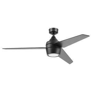 Honeywell Eamon 52 Inch Indoor Ceiling Fan, Modern Light, Remote Control Dual Finish Blades, Reversible Motor, Dual Mount, Matte Black - 1 of 4