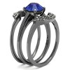 Slickblue Stainless Steel Women's Ring, IP Light Black Finish with Sapphire Synthetic Crystal, Size 5-10 - 4 of 4