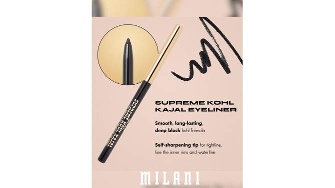 Milani Supreme Kohl Kajal Eyeliner Pencil - Blackest Black - 0.01oz, 2 of 7, play video