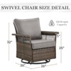 Outdoor Patio Glider Chair Set of 2 Wicker Rattan Swivel Chair - 2 of 4