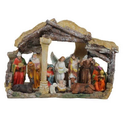  Northlight 18" Traditional Religious Christmas Nativity with Stable House Decoration 