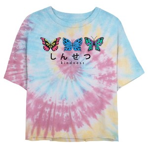 Juniors Womens Lost Gods Kindness Butterflies T-Shirt - 1 of 4