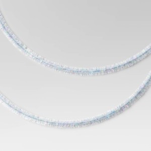 10' Christmas Tinsel Garland Mega Wide Cut Iridescent and Narrow Cut Silver - Wondershop™ - 1 of 3