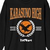 Haikyu Season 1 Karasuno High Crows Crew Neck Long Sleeve Black Fleece Adult Tee - 2 of 3