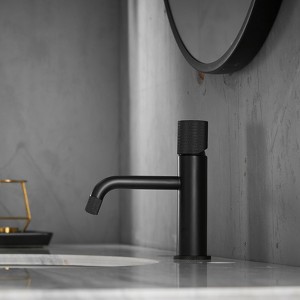 Modern Contemporary Black Bathroom Hot Cold Water Mixer Tap - 1 of 4