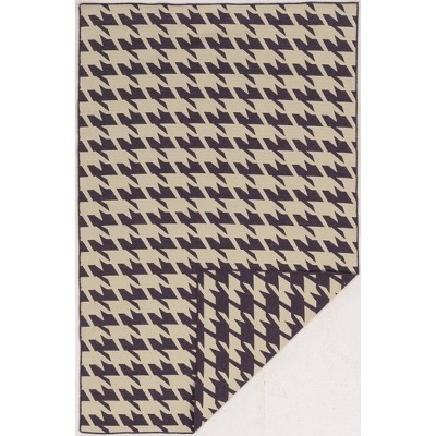 5'X8' Houndstooth Area Rug Purple - Linon