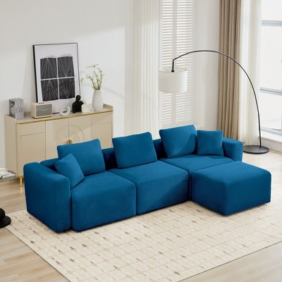 Hyleory Sectional Compression Sofa, Indoor Furniture Convertible Modular Compression Sectional Sofa Set