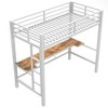 YOOCOZZ Metal Gaming Loft Bed with Desk, USB Ports and Remote LED Light - 2 of 4