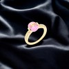 Slickblue Pink Oval Cubic Zirconia Engagement Ring for Women, 1.8 Ct, 18k Yellow Gold Plated, Sizes 5-10 - 2 of 4