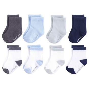 Luvable Friends Baby Boy Fun Essential Socks, Blue Gray