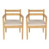 Christopher Knight Home Tarek Rustic Outdoor Upholstered Dining Arm Chair With Slat Design (Set of 2) - 2 of 4
