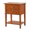 HomeStock Oak Nightstand 28x22x16 Compact Contemporary Bedside Table with Open Shelf, Warm Durable Storage for Bedroom Essentials - 2 of 4