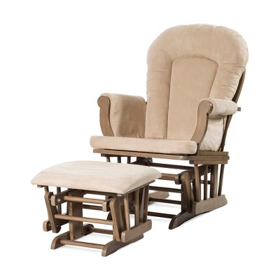 Forever Eclectic Cozy Glider and Ottoman - Beige