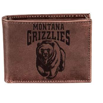 Evergreen NCAA Montana Grizzlies Brown Leather Bifold Wallet Officially Licensed with Gift Box